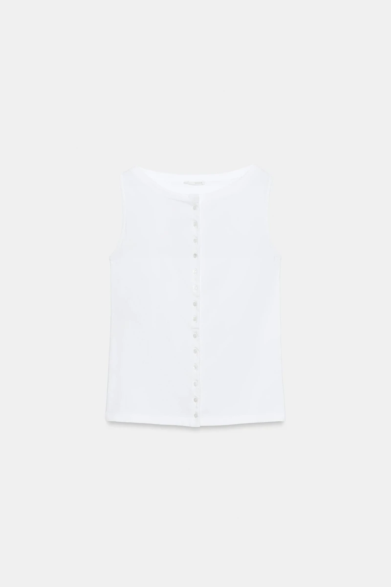 BUTTONED SLEEVELESS TOP