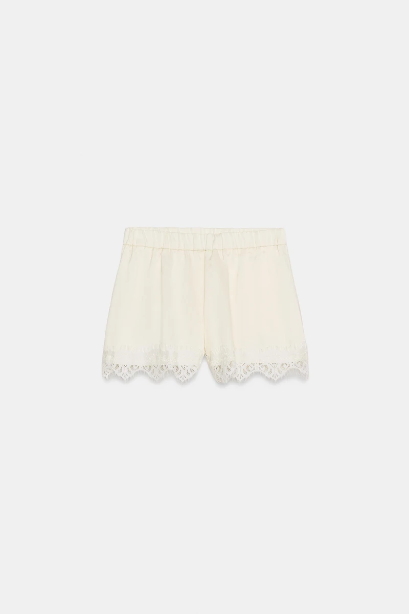 SHORT SATINÉ ET DENTELLE