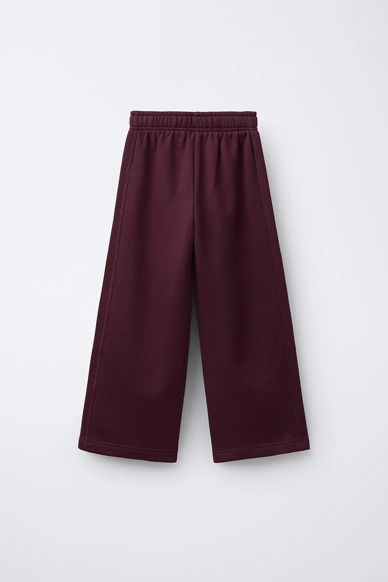 TEXT PRINT WIDE LEG PANTS