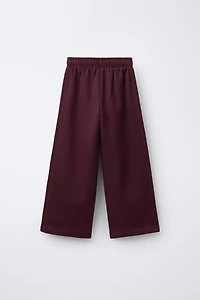 TEXT PRINT WIDE LEG PANTS