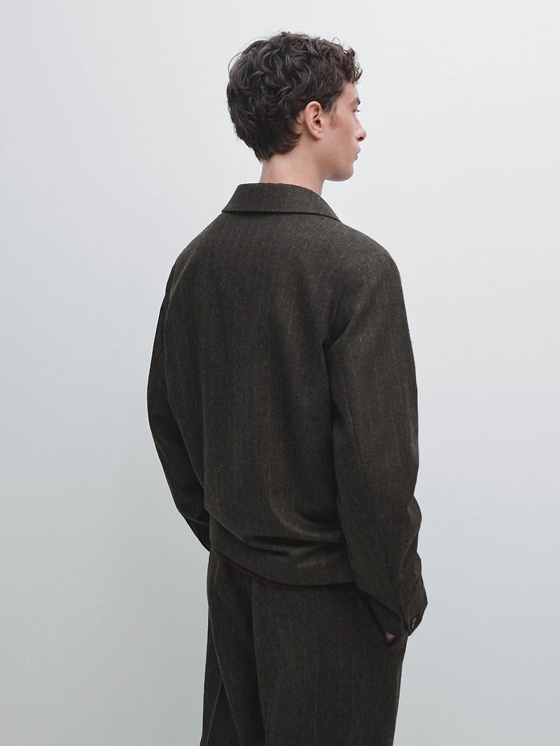 Striped wool blend jacket