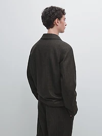 Striped wool blend jacket