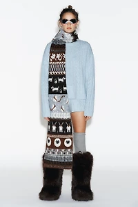 PRINTED KNIT SCARF