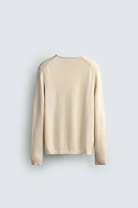 RELAXED FIT COTTON V-NECK JUMPER