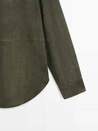 Chemisier coutures en cuir finition daim