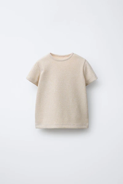 SPARKLY RIBBED T-SHIRT