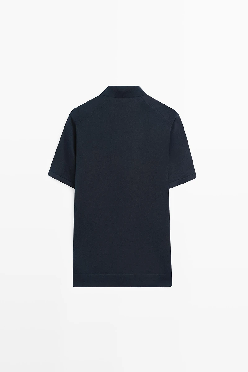 Pull polo en maille à motif losanges
