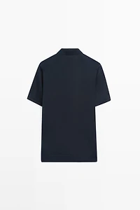 Pull polo en maille à motif losanges