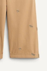 LIMITED EDITION EMBROIDERED INSECT STRAIGHT-LEG PANTS