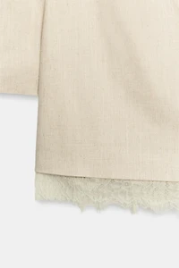 VESTE COURTE À BORDURE DENTELLE