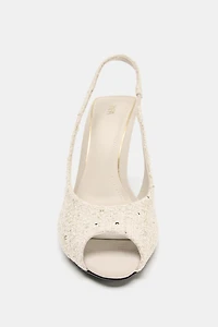 OPEN TOE FABRIC SLINGBACK SHOES