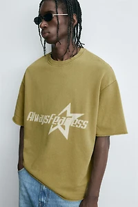 SWEAT DÉLAVÉ TEXTE IMPRIMÉ