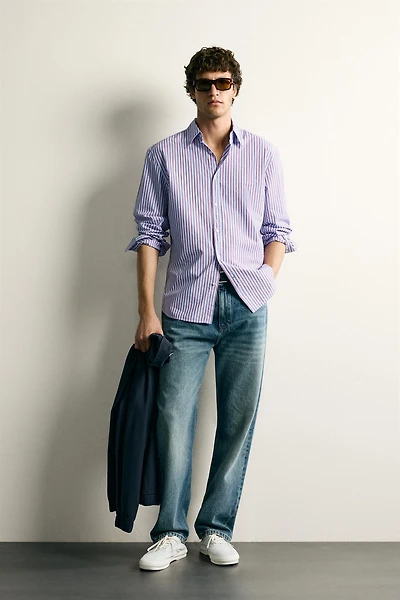 CONTRAST STRIPE REGULAR FIT SHIRT