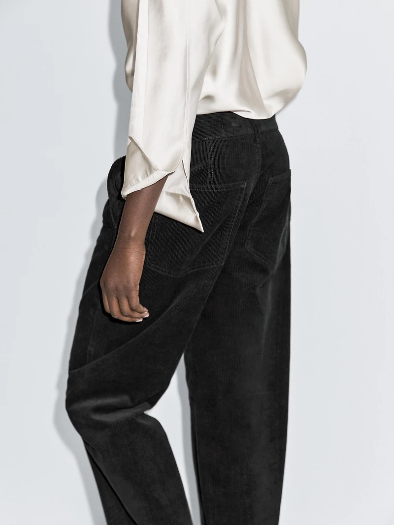 Barrel fit corduroy trousers