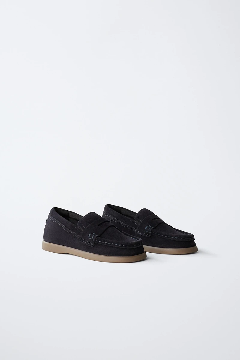 LEATHER SADDLE LOAFERS