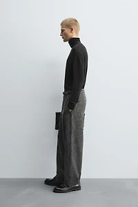 TEXTURED BALLOON FIT PANTS