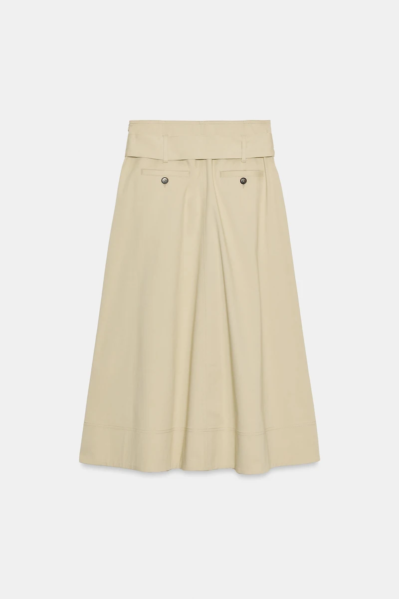 ZW COLLECTION BELTED MIDI SKIRT