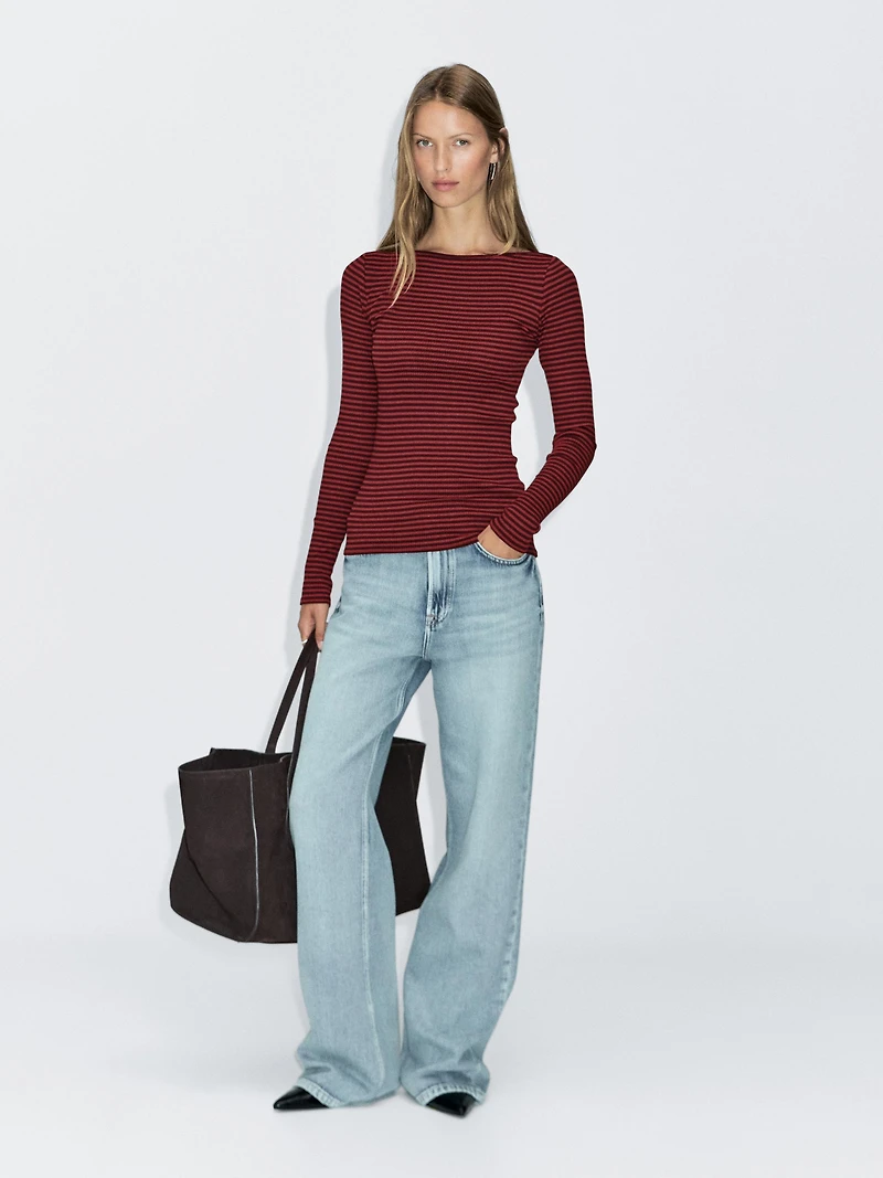 Striped long sleeve T-shirt