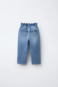 HEART POCKET PAPERBAG JEANS