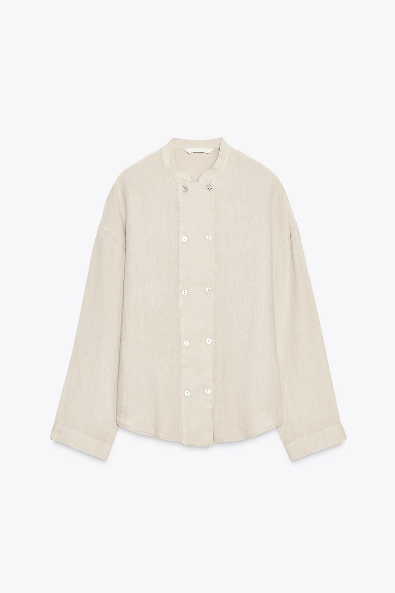 100% LINEN OVERSHIRT ZW COLLECTION
