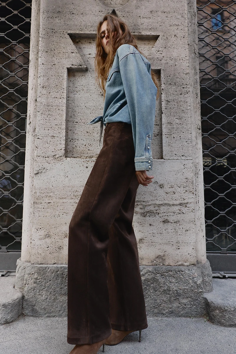 FAUX SUEDE PANTS