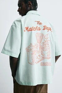 TEXT STRIPED SHIRT