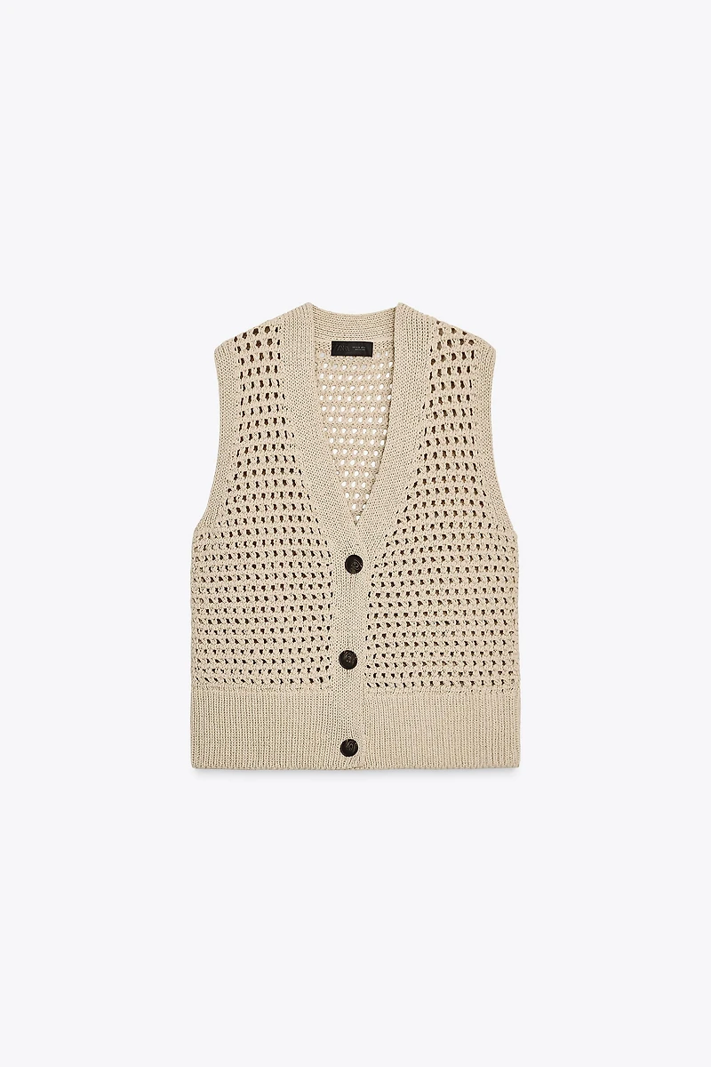 OPEN KNIT VEST