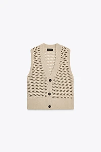 OPEN KNIT VEST