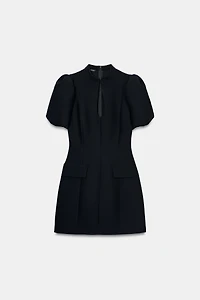 PUFF SLEEVE SHORT DRESS