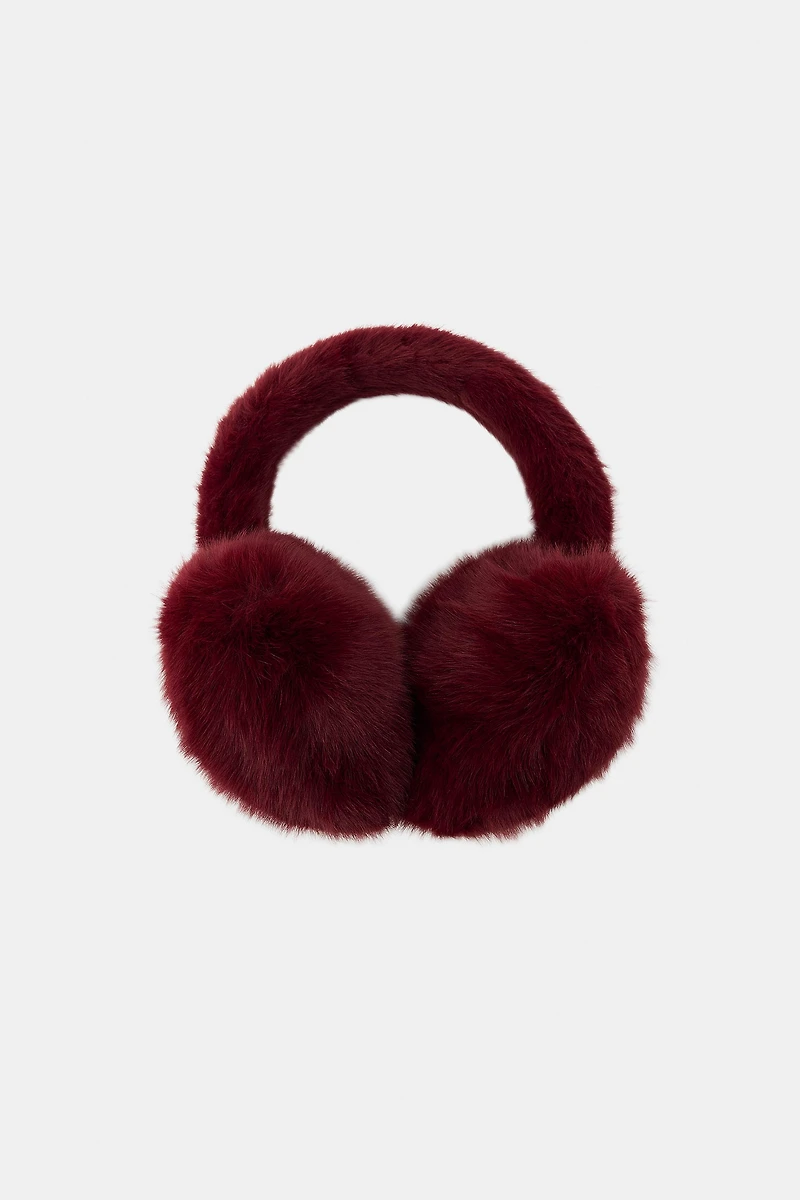 HEART FAUX FUR EAR MUFFS