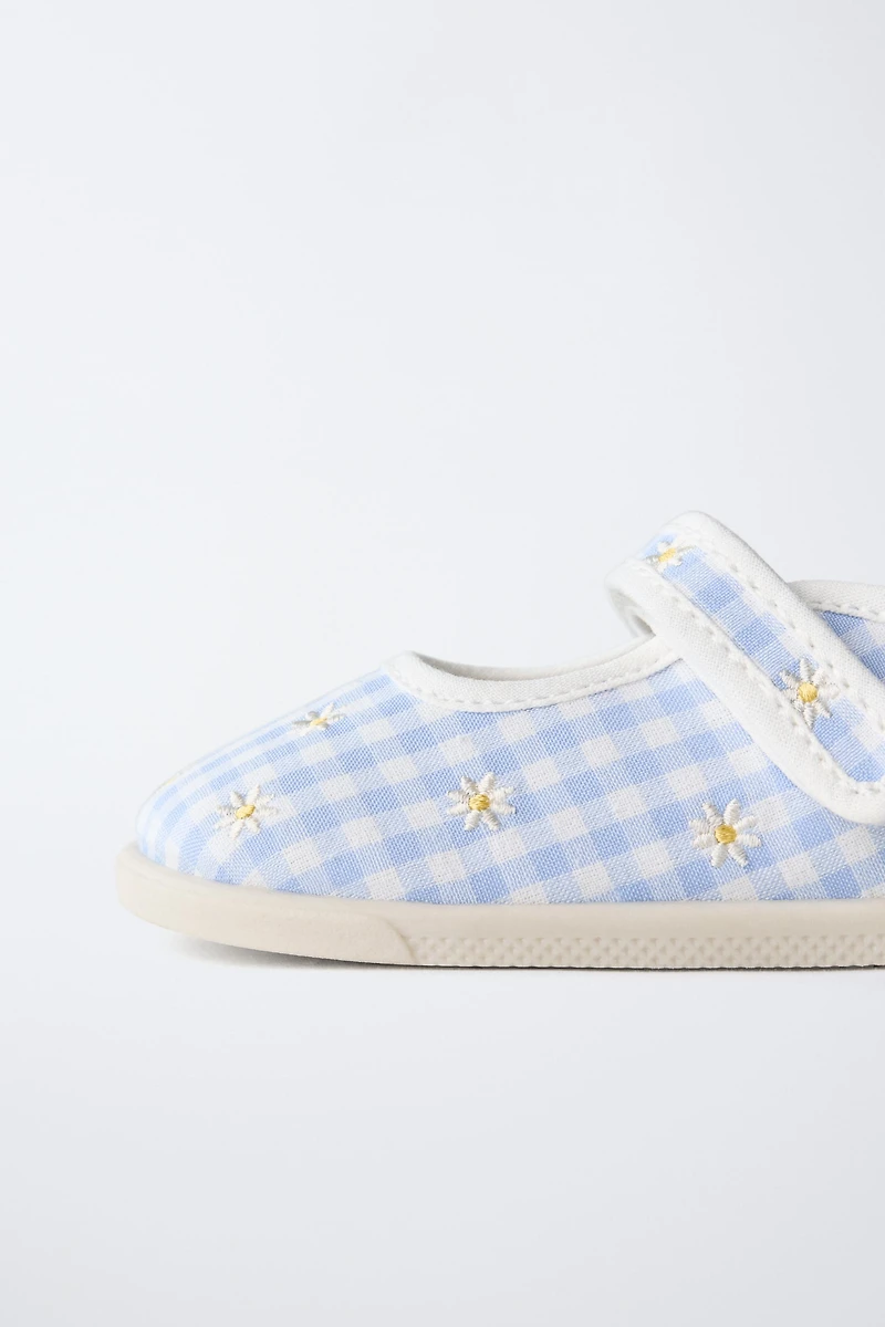 Gingham Barefoot Mary Janes