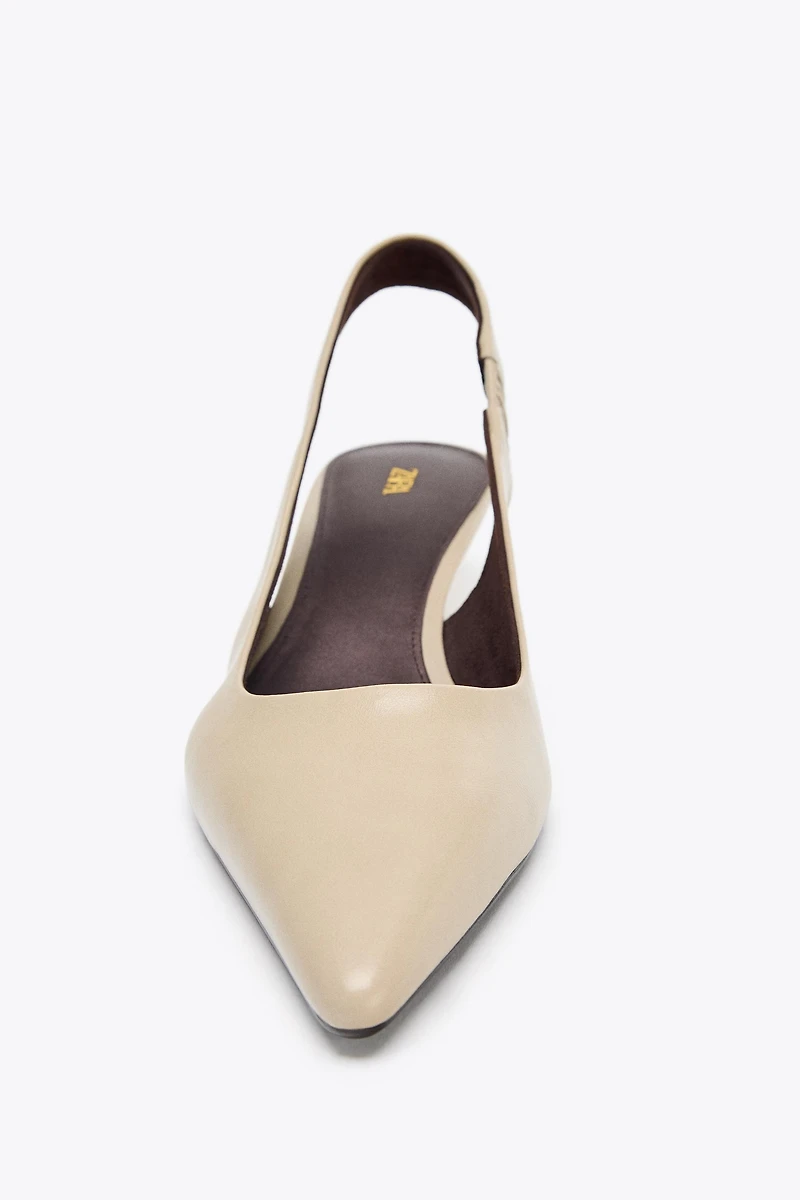 KITTEN HEEL SLINGBACK SHOES