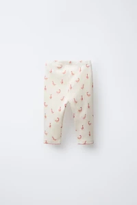 GOOSE PRINT RIBBED LEGGINGS