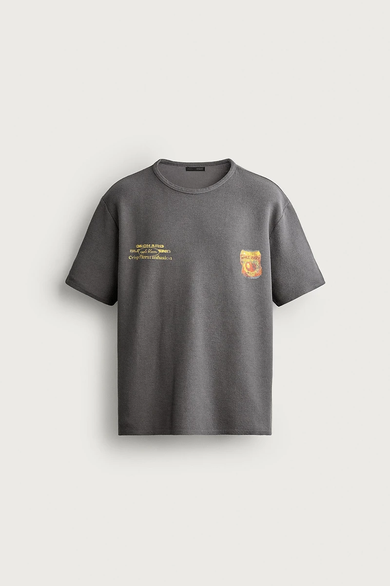 WASHED PRINTED KNIT T-SHIRT
