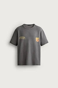 WASHED PRINTED KNIT T-SHIRT
