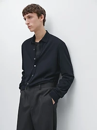 Regular fit melange shirt