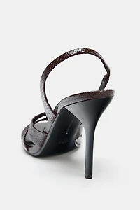 EMBOSSED HEEL SANDALS