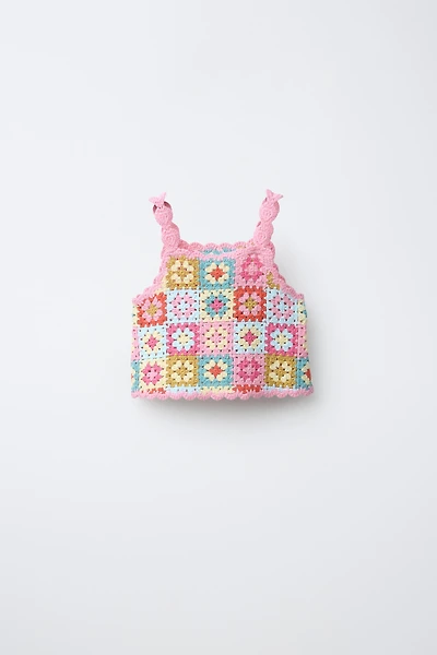 CROCHET KNIT HEARTS TOP