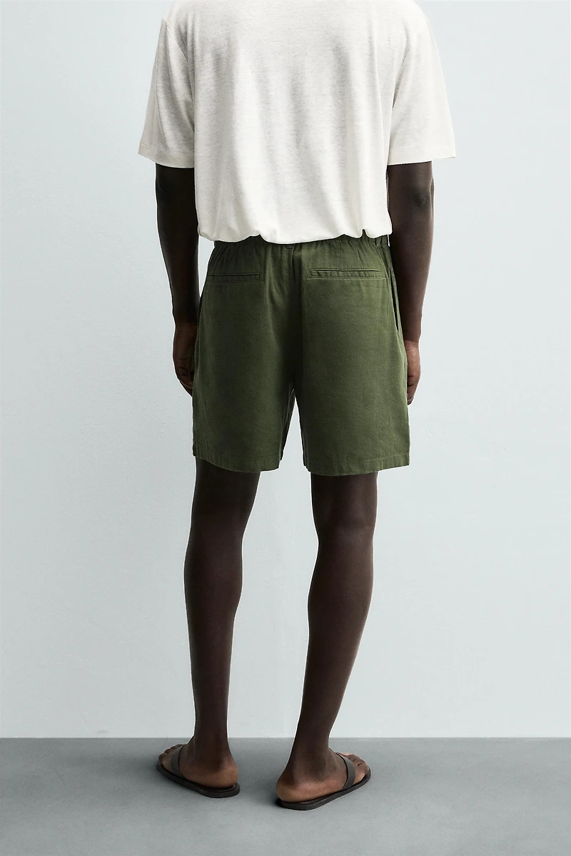 LINEN BLEND SHORTS