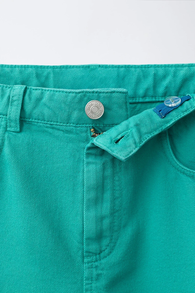 SOLID DENIM BERMUDA SHORTS