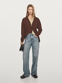 100% cashmere V-neck oversize cardigan