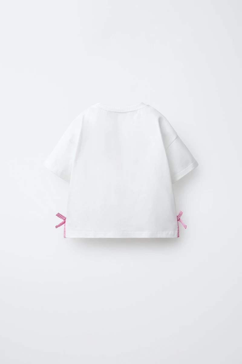 T-SHIRT À LACETS ET CARREAUX VICHY