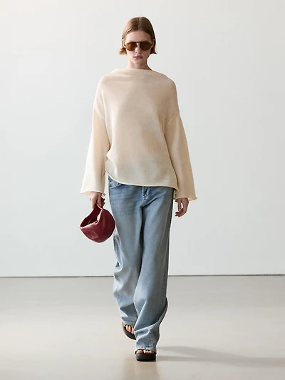 Pull en maille à liens au dos 100 % coton