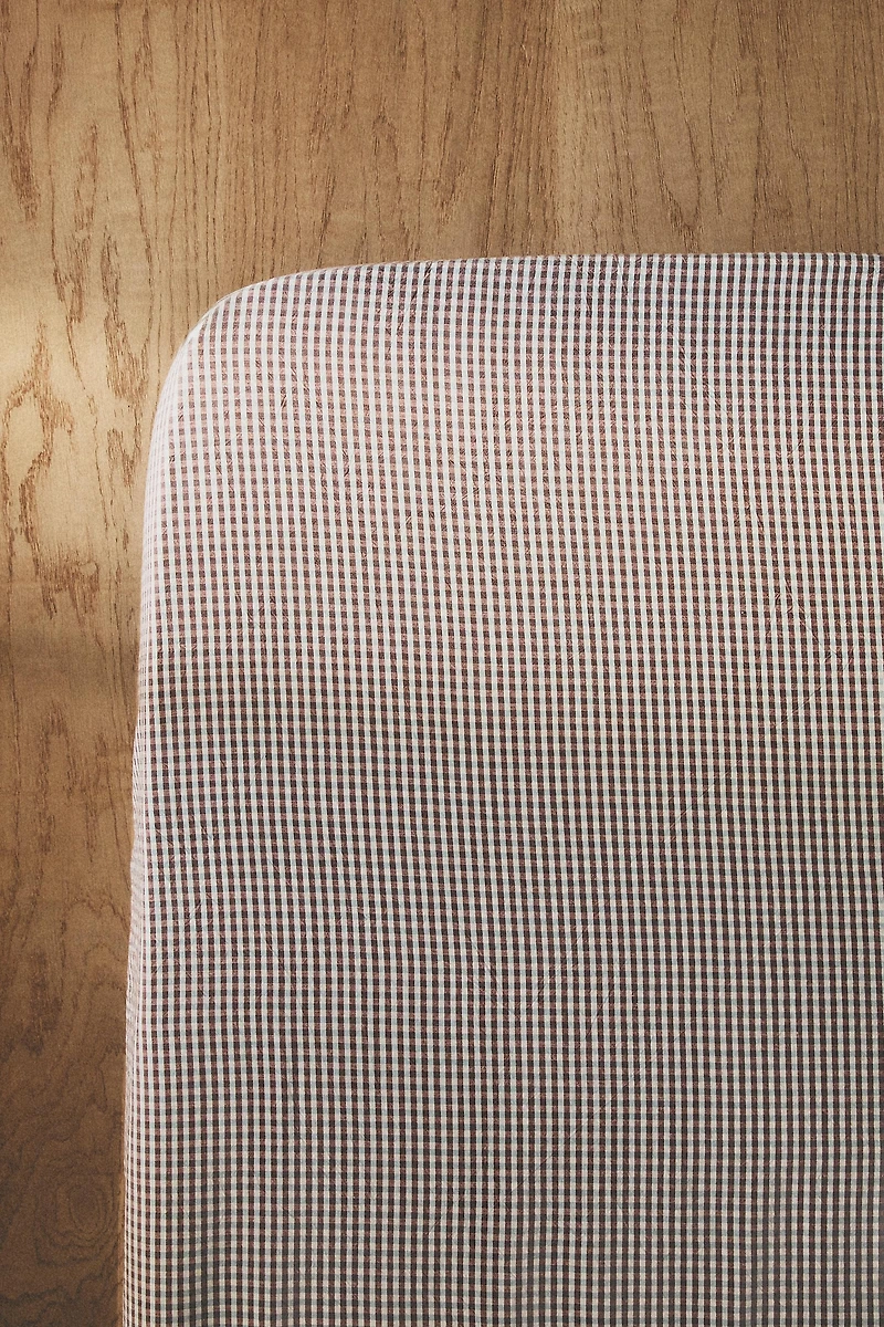 KIDS' DYED THREAD CHECK FITTED SHEET
