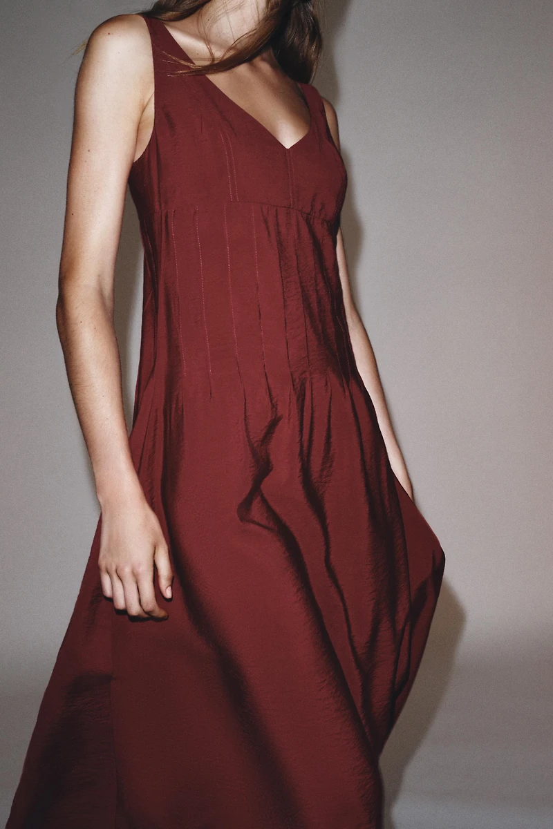 PINTUCK MIDI DRESS
