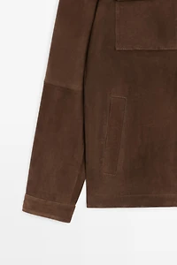 Suede jacket with pocket details