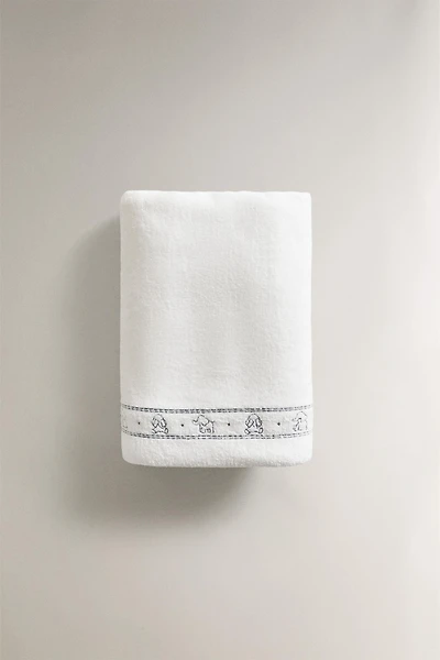 SERVIETTE DE BAIN ENFANT VELOURS ÉLÉPHANTS