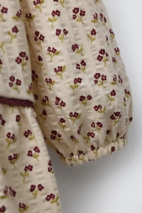 FLORAL TEXTURED PANEL DRESS