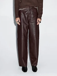 Sheepskin leather trousers with nappa finish