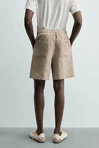 BERMUDA RELAXED FIT 100% LIN